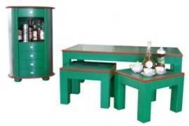 Mobile bar e tavolino con maniglie Swarovski e pelle... 1