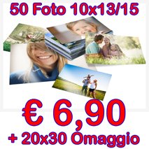 50 Stampe Digitali 10x15 € 6,90 + 20x30 Omaggio