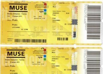 Vendo 2 biglietti per i Muse Torino 29-06-2013 55 €