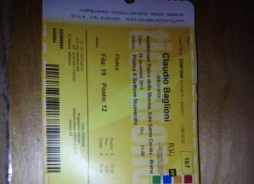 vendo 1 biglietto concerto Claudio Baglioni Roma 26/12/2013